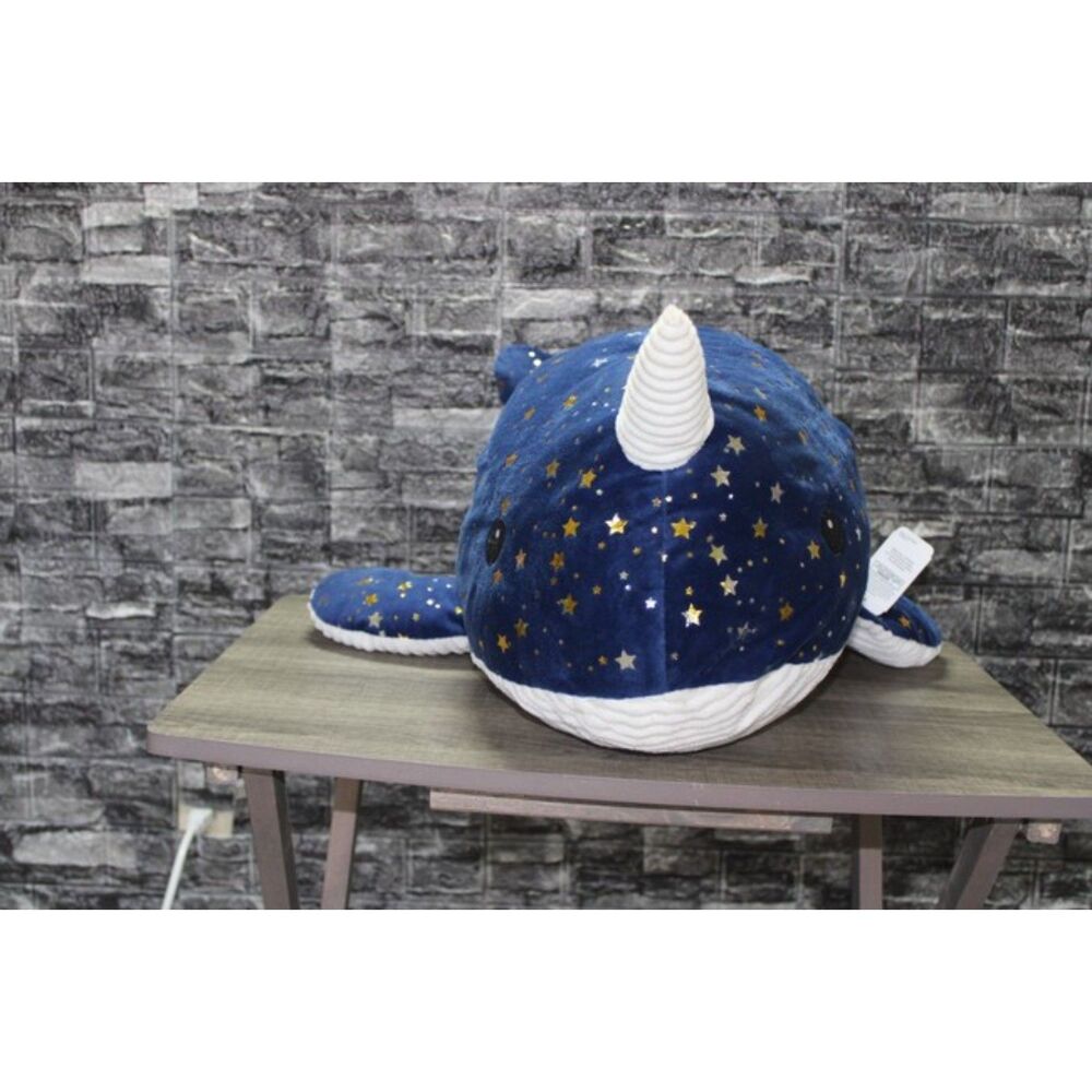 This & That Stuffed Narwhal Plush 35 Inches Blue/White Stars NWT